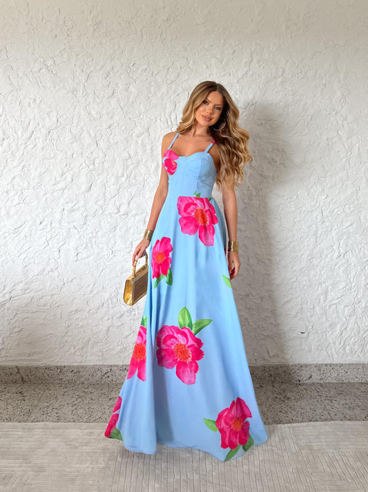 Vestido Framboesa Estampado