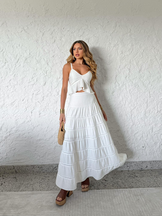 Conjunto Branco Sereia Crooped