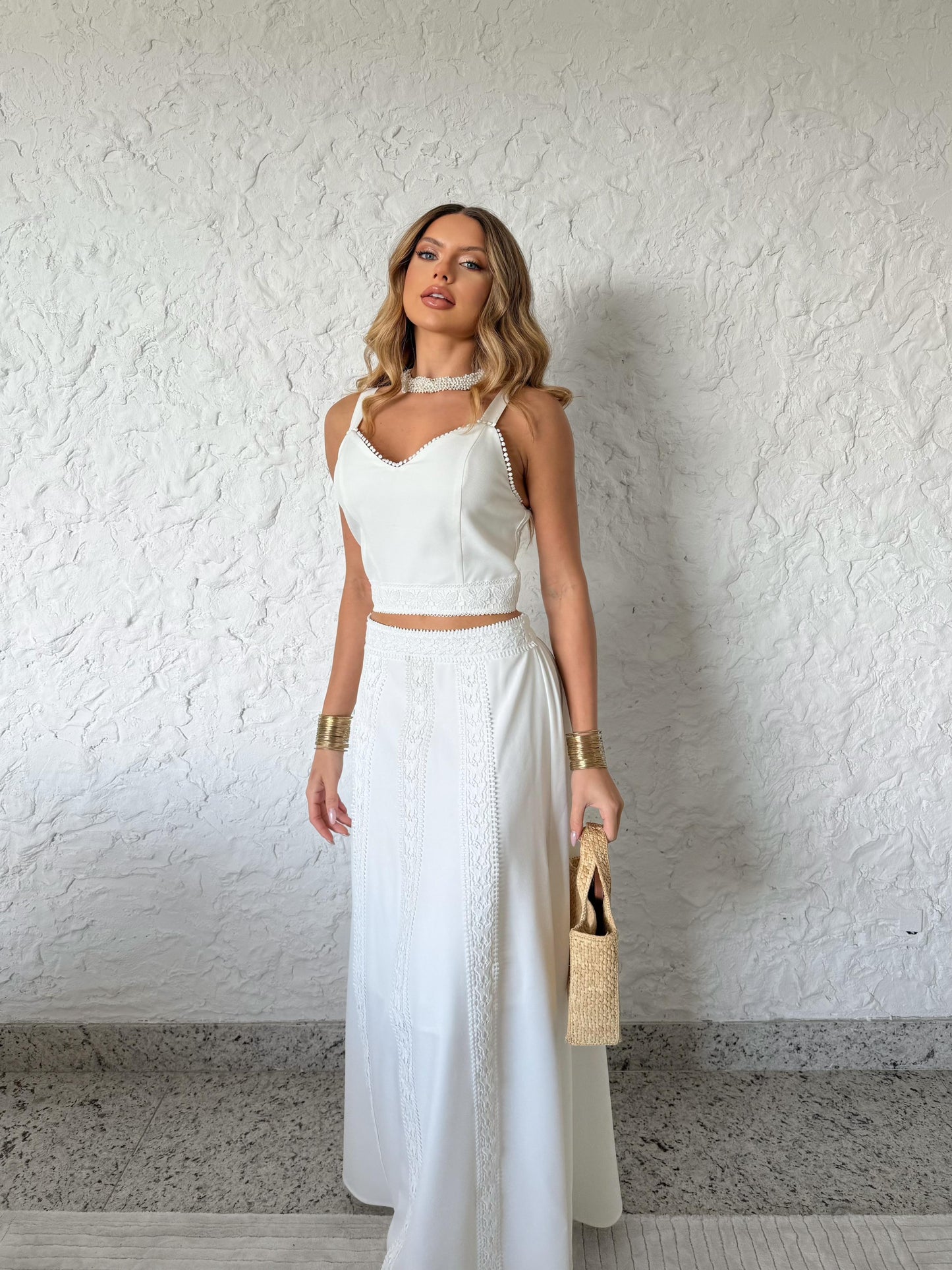 Crooped Branco & Saia Longa