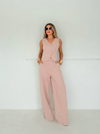 Conjunto Rosé Alfaiataria Leve Atemporal