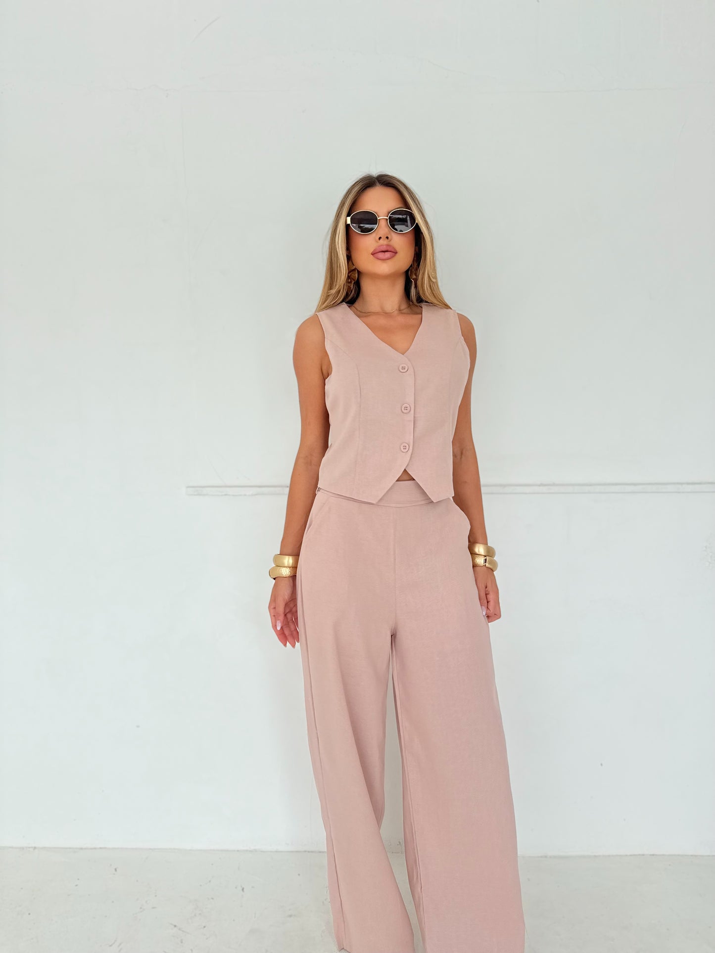 Conjunto Rosé Alfaiataria Leve Atemporal