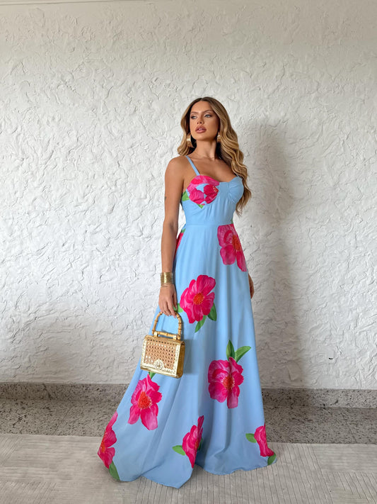 Vestido Framboesa Estampado