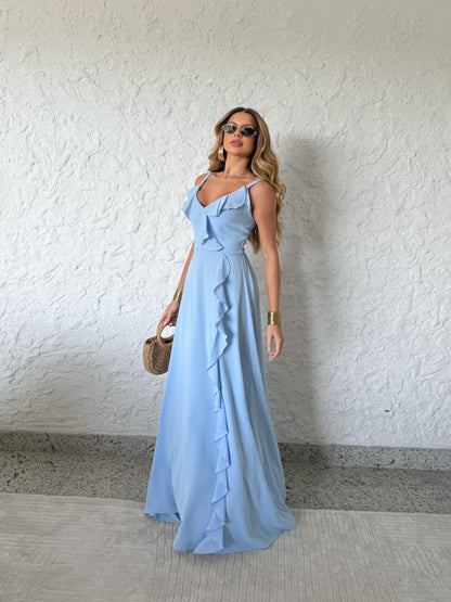 Vestido Azul Claro Sereia