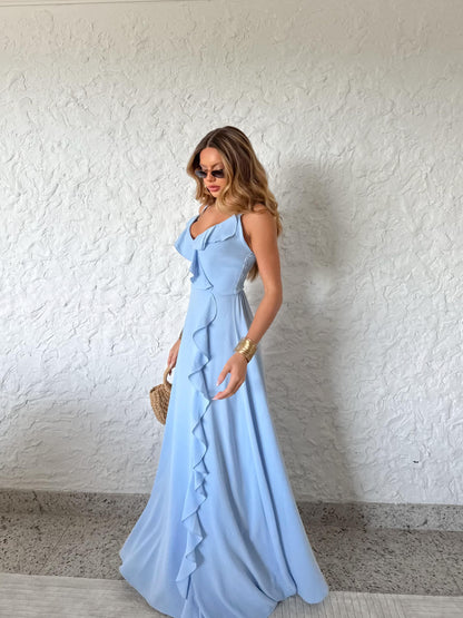 Vestido Azul Claro Sereia