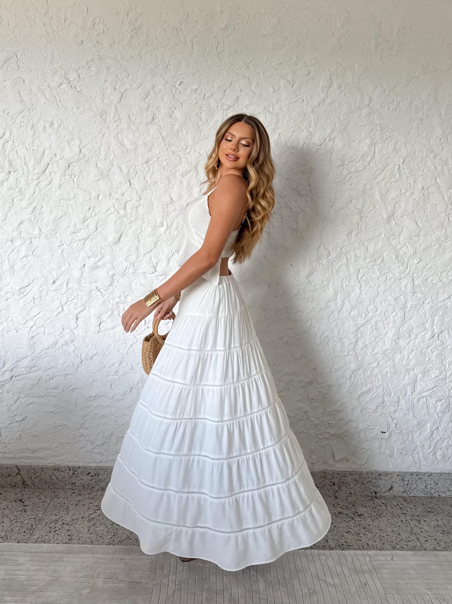 Conjunto Branco Sereia Crooped